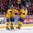 MONTREAL, CANADA - DECEMBER 26: Sweden's Joel Eriksson Ek #20, Alexander Nylander #19 and Filip Ahl #11 celebrate after taking a 2-0 lead against Denmark during preliminary round action at the 2017 IIHF World Junior Championship. (Photo by Andre Ringuette/HHOF-IIHF Images)

